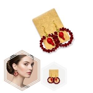 گوشواره حلقه ای طرح انار مخصوص شب یلدا