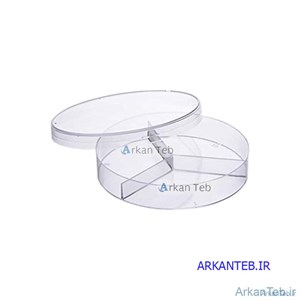 پتری دیش بزرگ شفاف ( 10 cm ) سه خانه ( بسته 12 عددی ) (ارسال از تهران)