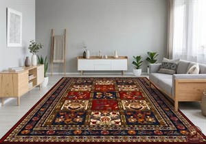 فرش چاپی-(ماشینی) فرشینه مخمل طرح ابریشم خشتی ضد لغزش کدA140 ارسال فوری- فرشینه نازگل