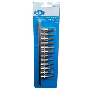 سری بکس آلنی و ستاره ای 12 عددی درایو 1/4 AKT کد 892012HT