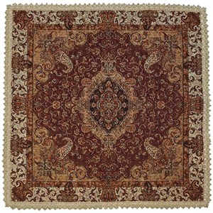 کاور کوسن ترمه نفیس ابریشم کد QUTR16 رنگ قهوه ای زرشکی آستر زرشکی لبه یراق دوزی