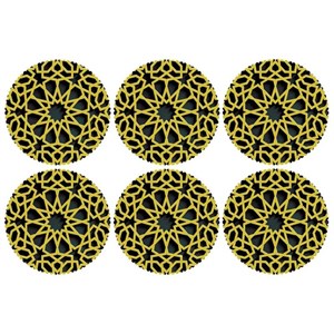 زیر لیوانی کد C2-42095 ست 6 عددی | مشکی