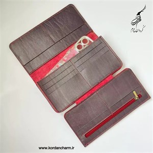 کیف پول چرم زنانه مدل کمند طرح ساده