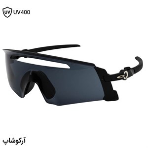 عینک ورزشی اوکلی با فریم و دسته مشکی رنگ و لنز دودی تیره و Prizm مدل OA9920