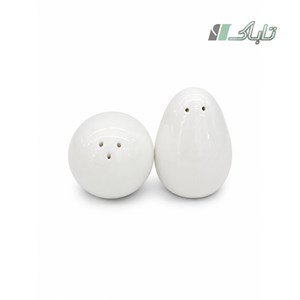 نمکدان دو عددی چینی استون ور کرمی