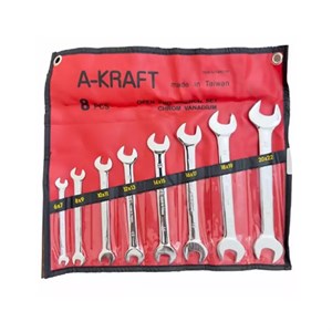 آچار دوسر تخت 8 عددی 6 - 22 میلیمتر A-KRAFT کد A980108