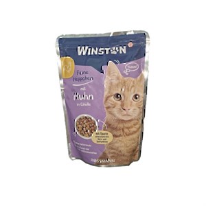 پوچ گربه وینستون با طعم مرغ در ژله Winston Chicken وزن 100 گرم