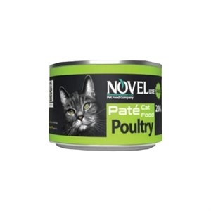 کنسرو گوشت تازه گربه نوول با طعم مرغ و گوشت پرندگان Novel Pure Meat With Chicken وزن 120 گرم