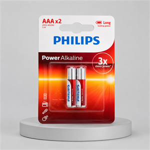 باتری نیم قلمی فیلیپس (PHILIPS) مدل Power Alkaline 1.5V LR03P2B/97 AAA (