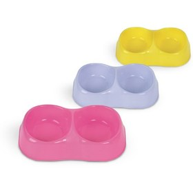 ظرف غذای سگ و گربه مدل دوقلو پلاستیکی Pet Bowl سایز کوچک
