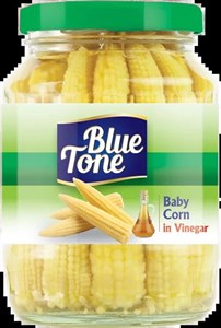 بیبی کورن بلوتن BLUE TONE BABY CORN IN VINEGAR با سرکه طبیعی 340 گرم