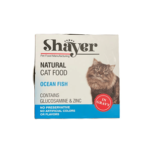 کنسرو غذای گربه با طعم ماهی اوقیانوسی در سس گوشت شایر Shayer Natural Cat Food Tuna Fish وزن 110 گرم