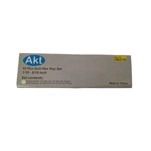 آچار آلن اینچی جعبه فلزی سری 15 عددی AKT کد HB315I