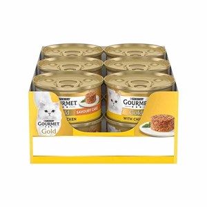 کنسرو پورینا گورمت بافت پته با طعم مرغ Gourmet Gold Pate Chicken بسته 24 عددی