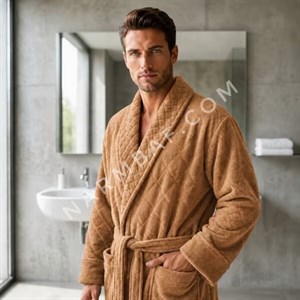 حوله تن پوش مردانه یقه مخمل سایز125 (L) گردویی