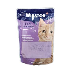 پوچ گربه وینستون با طعم مرغ و پرندگان در سس  Bird Flavored Poultry in Sauce