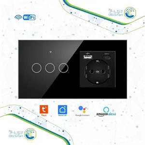 کلید و پریز هوشمند لمسی سه پل مدل CL-WPS203 | با وای فای و ریموت| کلیک اسمارت