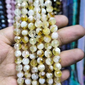 ریسه سنگ سیترین تراش سایز ۸ میلیمتر کد 3150