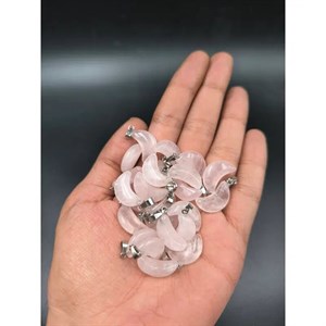 آویز سنگ رز کوارتز کد 8658