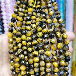 ریسه سنگ چشم ببر تراش سایز ۸ میلیمتر کد 3151