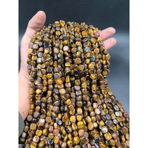 ریسه سنگ چشم ببر تامبل سایز 8*10 میلیمتر کد 2299