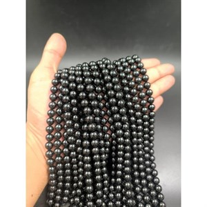 ریسه سنگ تورمالین سیاه سایز ۸ میلی‌متر کد 3034