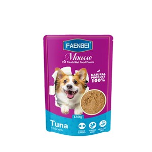 پوچ سگ فنبی با طعم ماهی تن و مرغ Faenbei Dog Pouch وزن 130 گرم