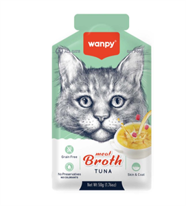 سوپ گربه با طعم ماهی تن ونپی Wanpy Cat Meat Broth With Tuna وزن 50 گرم