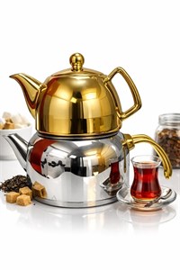 کتری و قوری کاراجا ۳ لیتریقوری ۱ لیتری | مدل طلایی