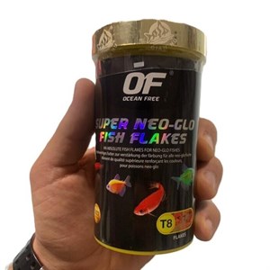 غذا ماهی کالر ویدو اوشن فری Ocean free super neo-glo fish flakes حجم 280 میلی لیتر