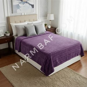 پتو دو نفره نرمینه مدل نگین (بنفش)