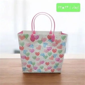 ساک هدیه پلاستیکی طرح قلب کد 1 سایز 24*24
