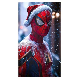 استیکر پارچه و لباس پاد آفرین مدل کریسمس مرد عنکبوتی اسپایدرمن Spider man کد 3670
