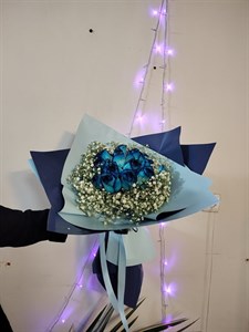 دسته گل رز آبی بزرگ در اصفهان