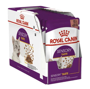 پوچ گربه حساس به طعم غذا در سس رویال کنین Royal Canin Sensory Taste In Gravy بسته 12 عددی