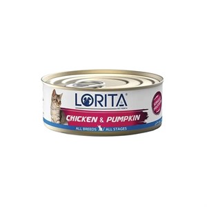 کنسرو غذای گربه با طعم مرغ و کدو لوریتا Lorita Chickenand pumpkin وزن 90 گرم