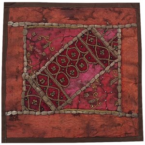 وسط میزی کوچک عسلی کد SER133 سرمه دوزی ظریف و زیبا آستردار 