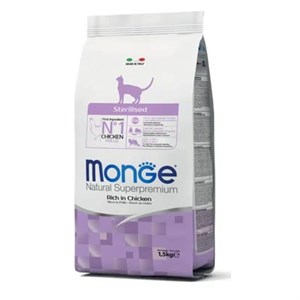 غذای خشک گربه‌ عقیم شده مونژ با طعم مرغ Monge Sterilised Cat Food With Chickenوزن 1.5 کیلوگرم