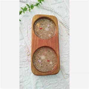 زیر لیوانی چوب و رزین مدل حوضچه ی ماهی