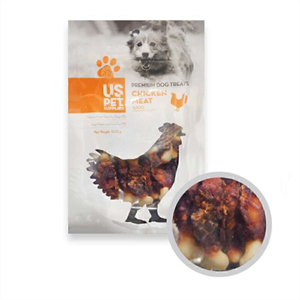 تشویقی سگ استخوان کلسیم با دورپیچ مرغ یو اس پت US Pet Chicken Meat وزن 100 گرم