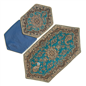 ست 5 تکه رومیزی ترمه طرح ونوس - رنگ زرشکی