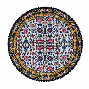 رومیزی مخمل طرح گل - قطر 90