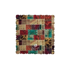 رومیزی مخمل طرح چهل تکه - ابعاد 30 در 30