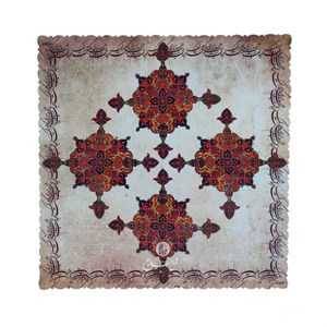رومیزی مخمل طرح کتیبه - ابعاد 90 در 90