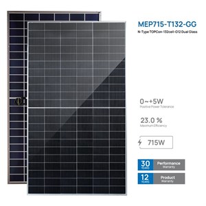 پنل خورشیدی ۷۱۵ وات دوطرفه مونوکریستال N-Type مانا انرژی (MEP715-T132-GG)