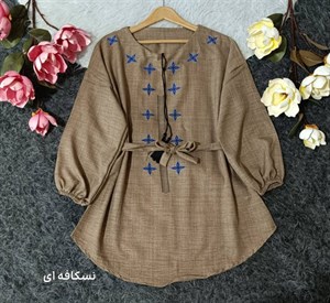 شومیز چاپی گلبرگ 124جنس صوفیا درجه یک فری سایز