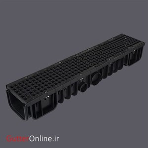 گاتر عرض 20 عمق 16 با در پوش پلاستیکی مشبک تقویت شده مشکی
