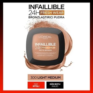 پنکک مات لورال شماره 300 مدل FRESH WEAR رنگ LIGHT MEDIUM