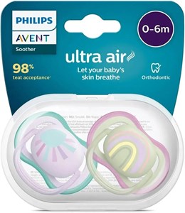 پستانک ارتودنسی اونت 0-6 ماه دخترانه ultraAir مدل scf085/28