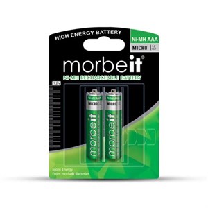 باتری نیم قلمی قابل شارژ موربیت 800mAh بسته 2 عددی